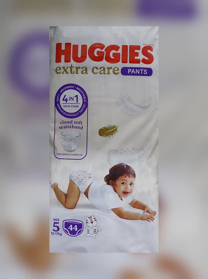 HUGGIES- EXTRA CARE DIAPER PANTS- JUMBO PACK- NO-5- 44'S- 12-17 KG