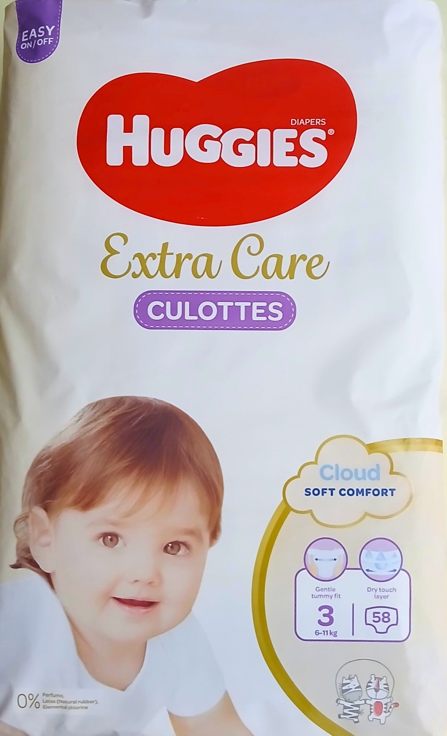 HUGGIES- EXTRA CARE CULOTTES (PULL-ON DIAPER PANTS)- JUMBO PACK- NO-3- 58'S- 6-11 KG