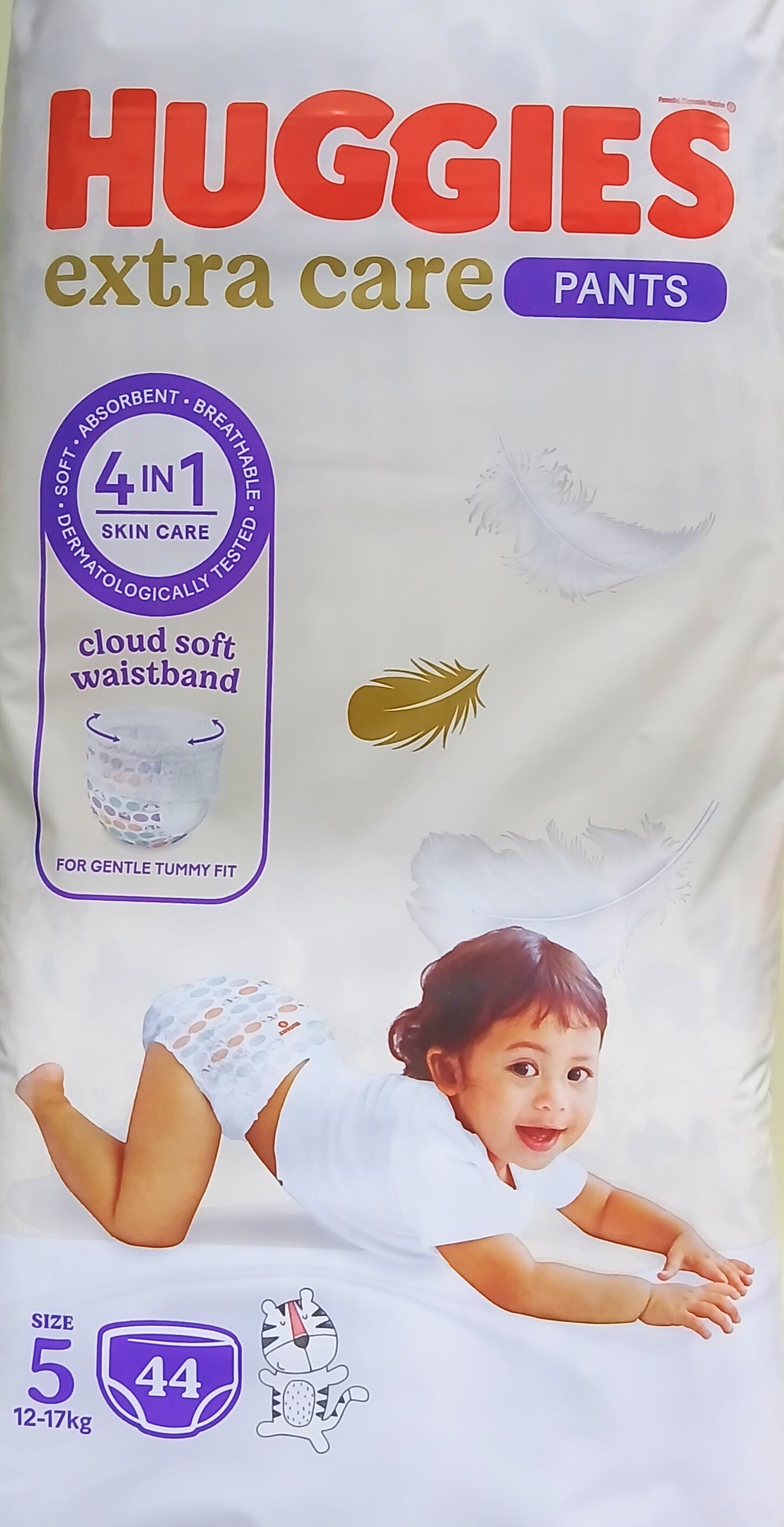 HUGGIES- EXTRA CARE DIAPER PANTS- JUMBO PACK- NO-5- 44'S- 12-17 KG