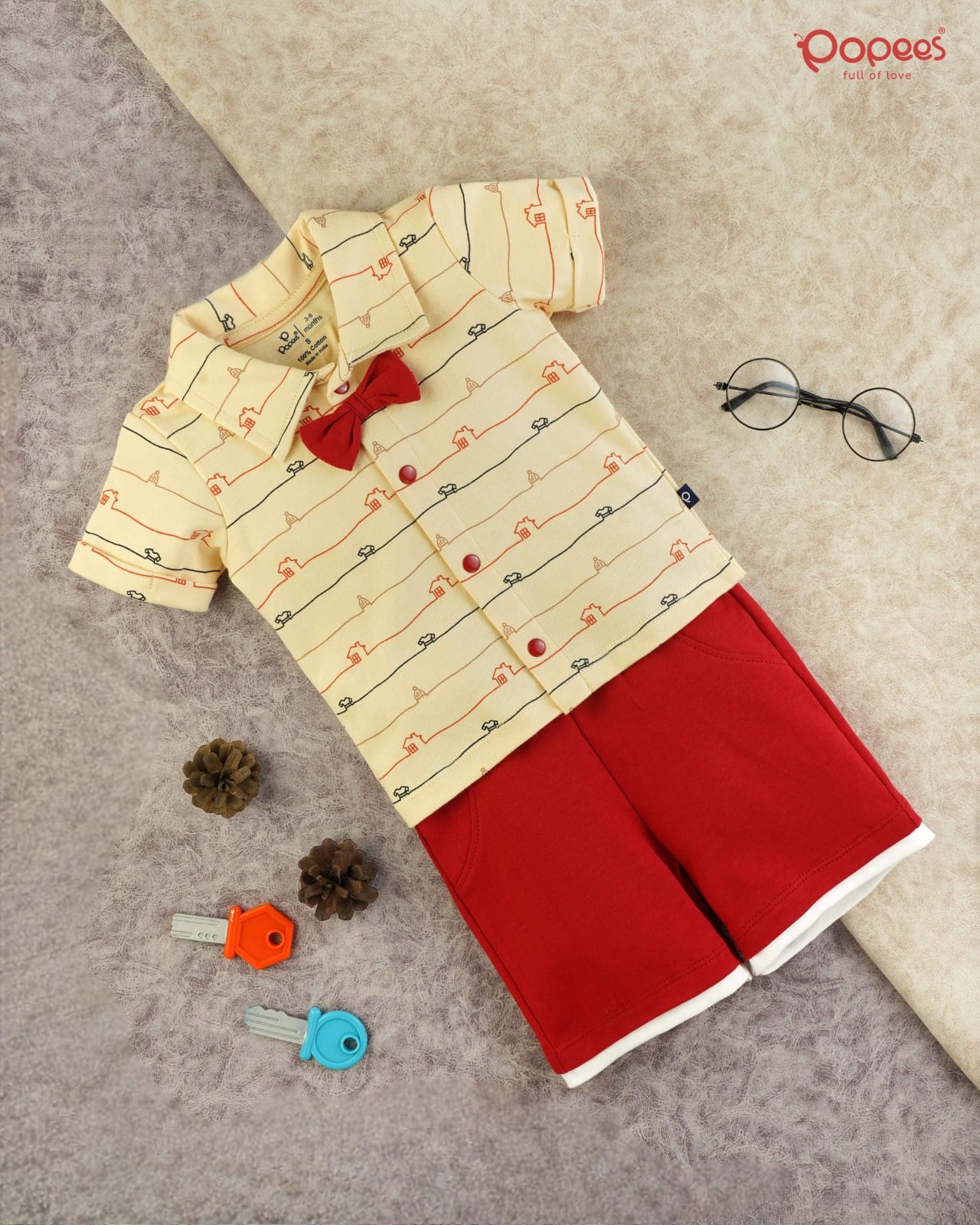 CACLUS- A COORDINATED SET OF HALF SLEEVE SHIRT & SHORTS.