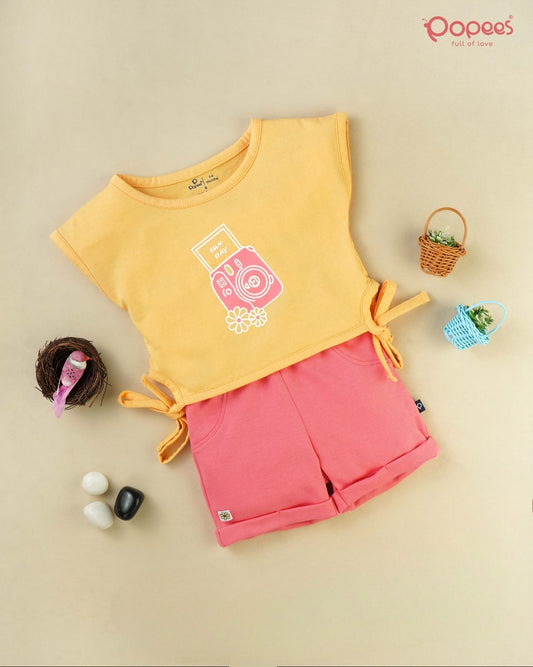 NIXIE - A SET OF HALF SLEEVE TOP & SHORTS