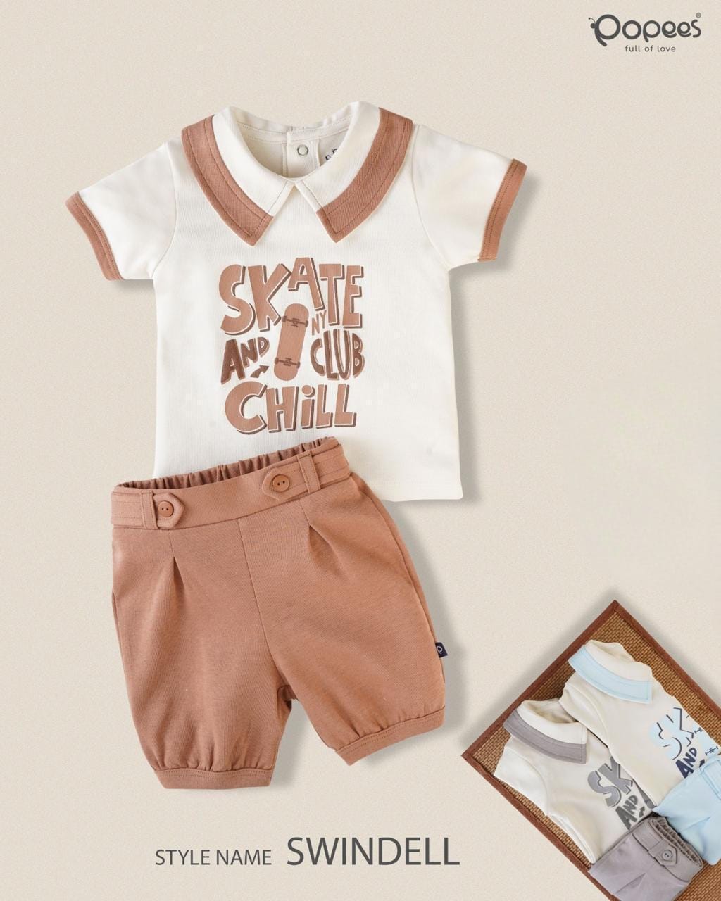 SWINDELL - A COORDINATED SET OF T-SHIRT & SHORTS